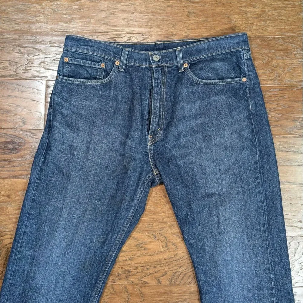 Levi's 505 Men's Jeans Dark Wash‎ Size 36x29 (36x27.5) Straight Leg Original Fit